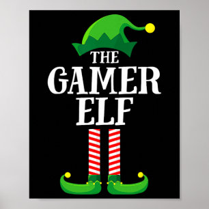 Affiche Christmas Gamer Elf Matching Family Group Christma