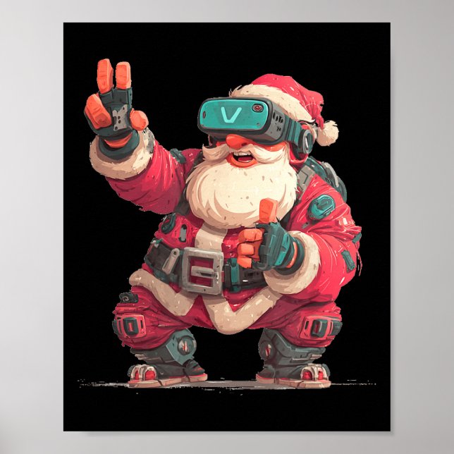Affiche Christmas Gamer Look With This Cool Vr Santa Claus (Devant)