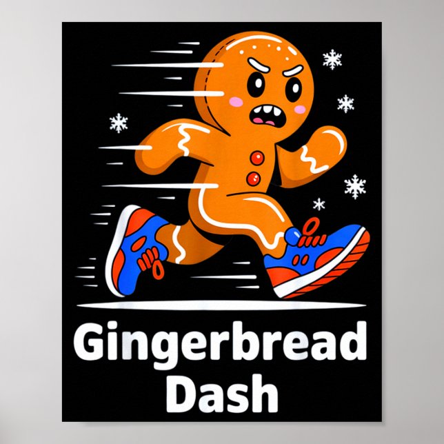 Affiche Christmas Gingerbread Dash Running Runner Xmas Mar (Devant)