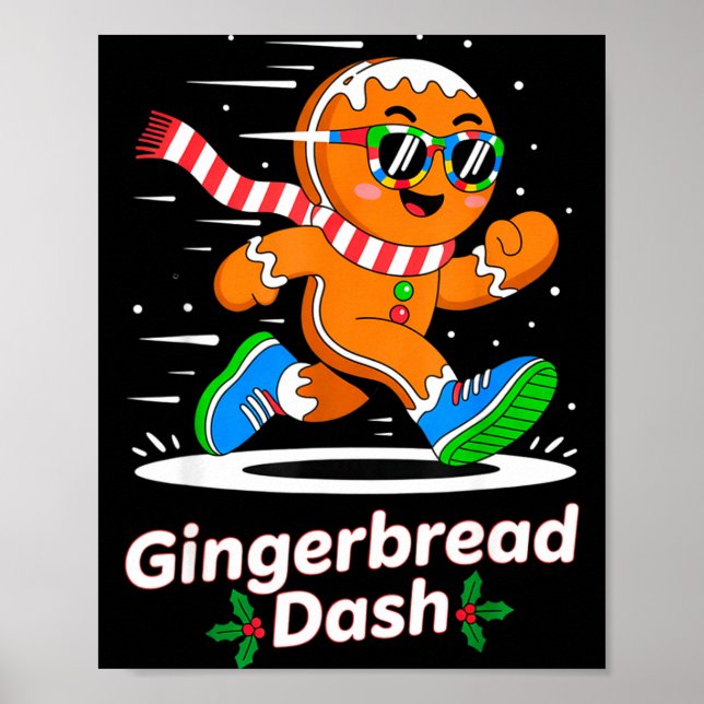 Affiche Christmas Gingerbread Dash Running Runner Xmas Mar (Devant)