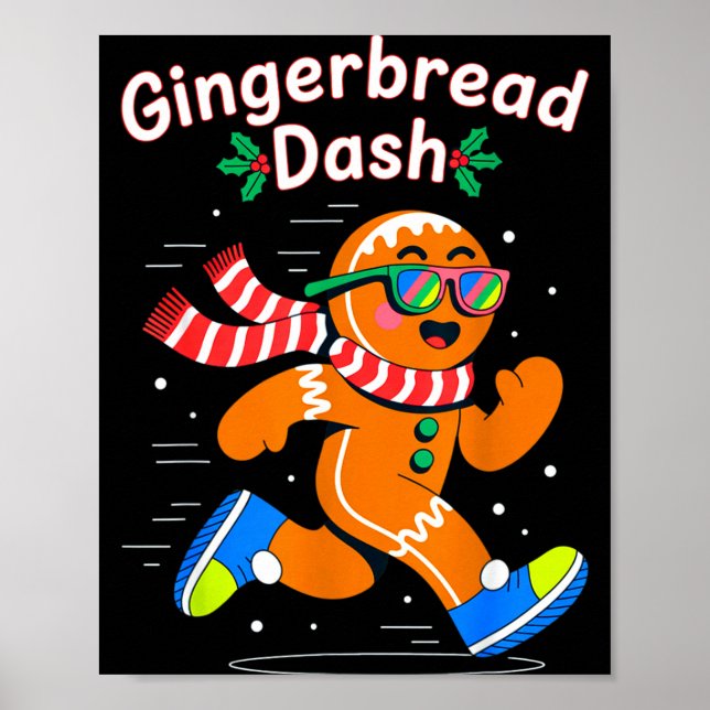 Affiche Christmas Gingerbread Dash Running Runner Xmas Mar (Devant)