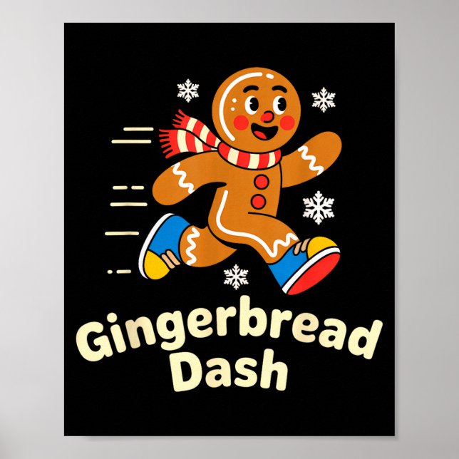 Affiche Christmas Gingerbread Dash Running Runner Xmas Mar (Devant)