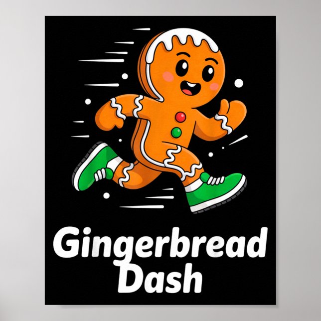 Affiche Christmas Gingerbread Dash Running Runner Xmas Mar (Devant)