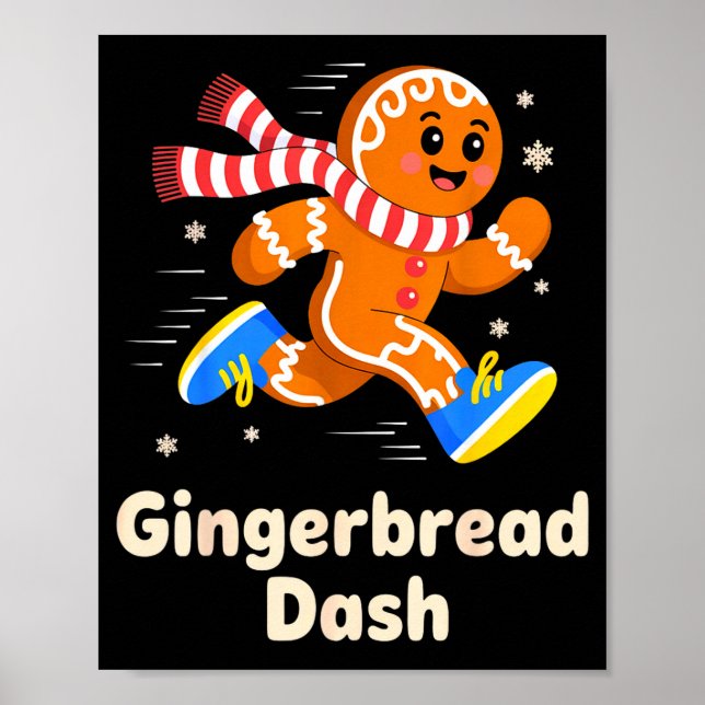 Affiche Christmas Gingerbread Dash Running Runner Xmas Mar (Devant)