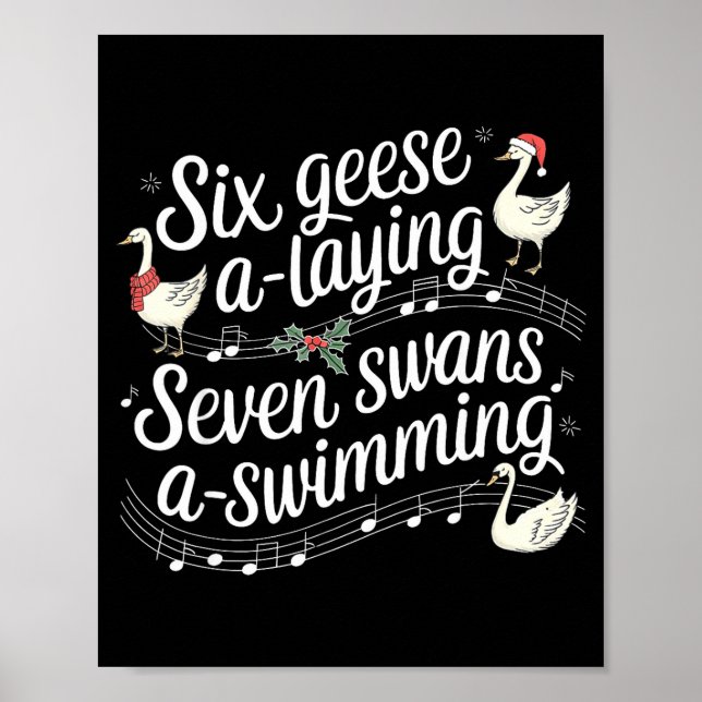 Affiche Christmas Goose 67 6 Geese A Laying 7 Swans A Swim (Devant)