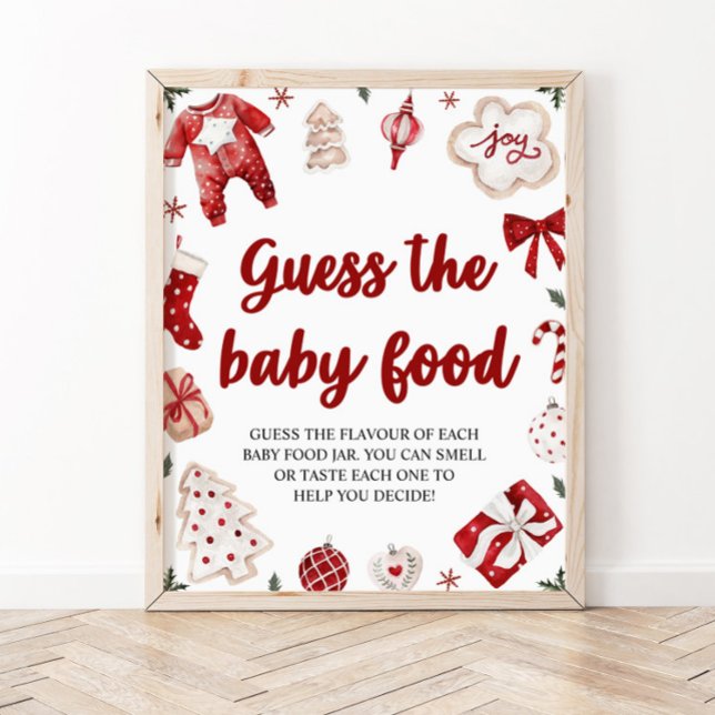 Affiche Christmas Guess the Baby Food Baby shower Jeu (Créateur téléchargé)