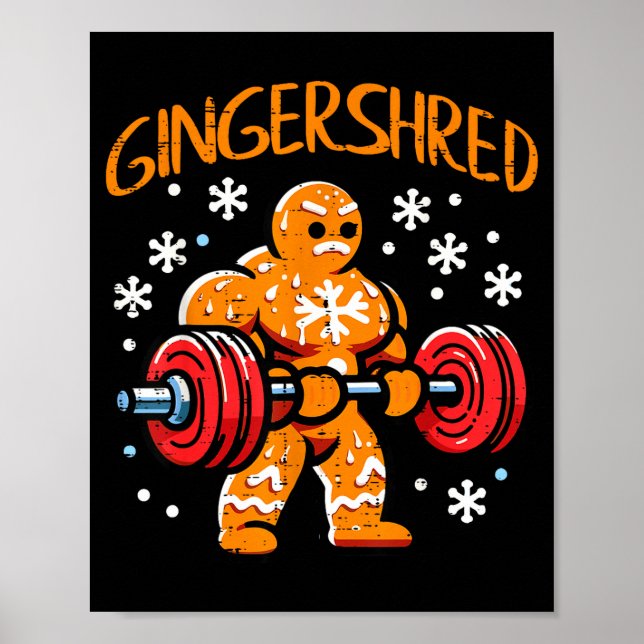 Affiche Christmas Gym Gingerbread Gingershred Xmas Workout (Devant)