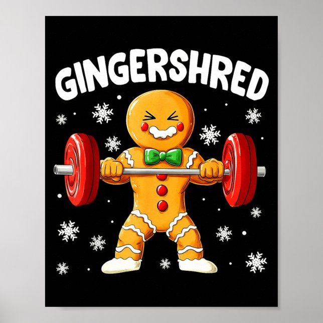 Affiche Christmas Gym Gingerbread Gingershred Xmas Workout (Devant)
