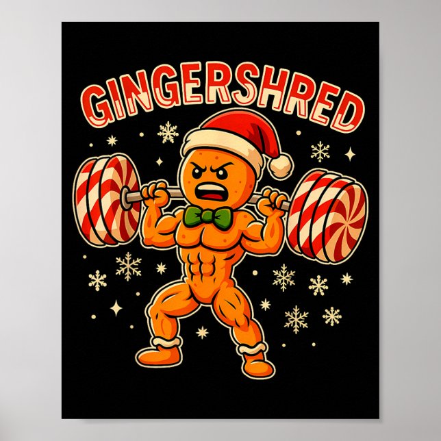 Affiche Christmas Gym Gingerbread Gingershred Xmas Workout (Devant)