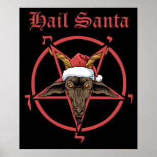 Affiche Christmas Hail Père Noël Satanism Goat Satan Bapho