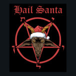 Affiche Christmas Hail Santa Satanism Goat Satan Baphomet<br><div class="desc">Christmas Hail Santa Satanism Goat Baphomet Atheist Satan</div>