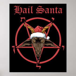 Affiche Christmas Hail Santa Satanism Goat Satan Baphomet
