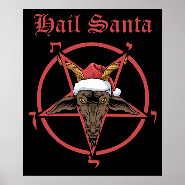 Affiche Christmas Hail Santa Satanism Goat Satan Baphomet (Devant)