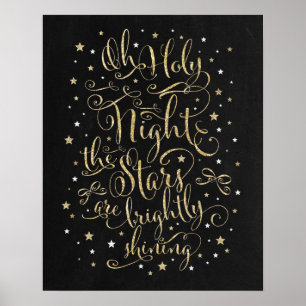 Affiche Christmas Holiday Wall Art Faux Gold Calligraphy