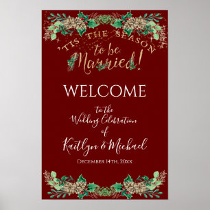 Affiche Christmas Holly Gold et Mariage de bienvenue en Bo
