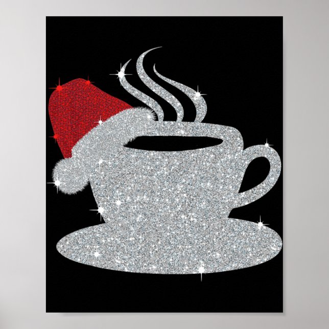 Affiche Christmas Hot Coffee Cup Santa's Hat Xmas Holidays (Devant)