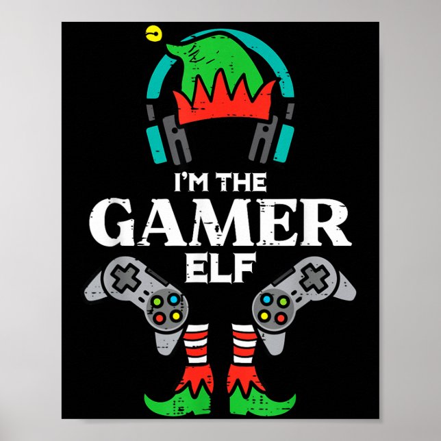 Affiche Christmas Im Gamer Elf Cute Xmas Gaming Boys Kids  (Devant)