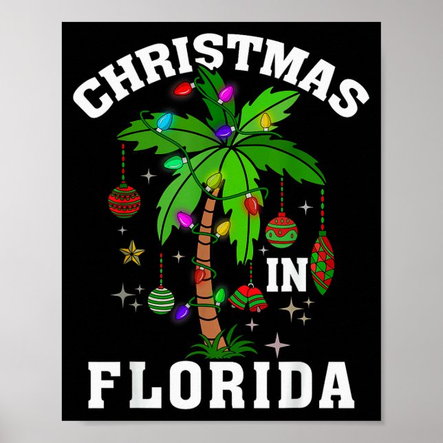 Affiche Christmas In Florida Deck The Palm Tree Xmas Winte (Devant)