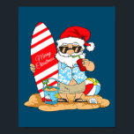 Affiche Christmas In July Santa Claus On The Beach with<br><div class="desc">Christmas in July Santa Claus On the Beach with Surfboard Venin. Parfait pour papa,  maman,  papa,  men,  women,  friend et family members on Thanksgiving Day,  Christmas Day,  Mothers Day,  Fathers Day,  4th of July,  1776 Independent Day,  Vétérans Day,  Halloween Day,  Patrick's Day</div>