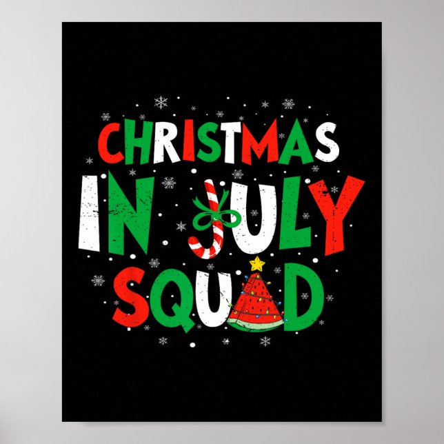 Affiche Christmas In July Squad Funny Summer Vacation Men  (Devant)