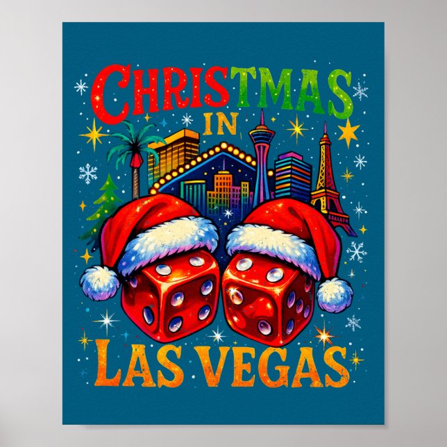 Affiche Christmas In Las Vegas Funny Holiday Design Long S (Devant)