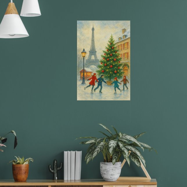 Affiche Christmas in Paris Art Print – Eiffel Tower Winter (Salon 1)