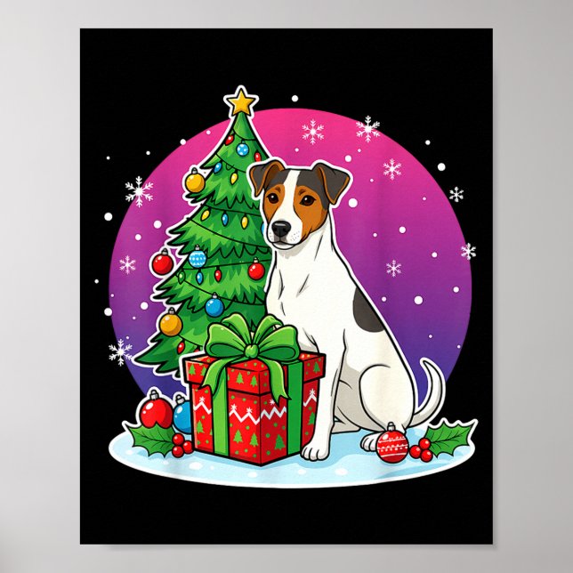 Affiche Christmas Jack Russell Santa Hat Xmas Jack Russell (Devant)