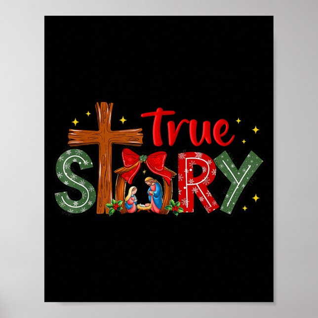 Affiche Christmas Jesus Cross Religious Christian Xmas Tru (Devant)