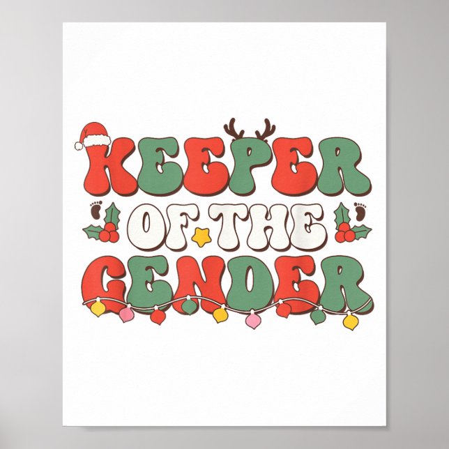 Affiche Christmas Keeper Of The Gender Reveal Baby Announc (Devant)