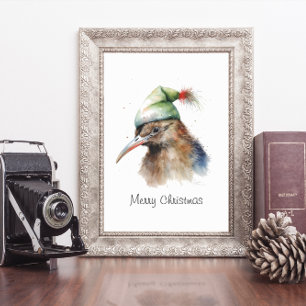 Affiche Christmas Kiwi Bird, personnalisable