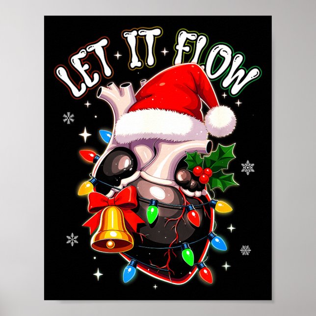 Affiche Christmas Let I T Flow Anatomy Heart Cardiac Nurse (Devant)