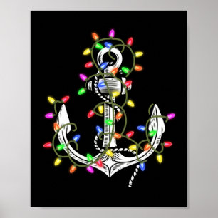 Affiche Christmas lights boating sailing cruise