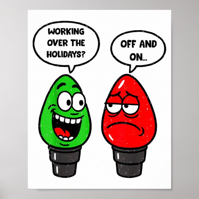 Affiche Christmas Lights Joke Light Bulb Working Off On Pu (Devant)