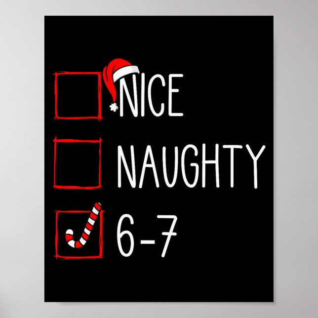 Affiche Christmas List Nice Naughty 6 7 Funny Six Seven Me (Devant)