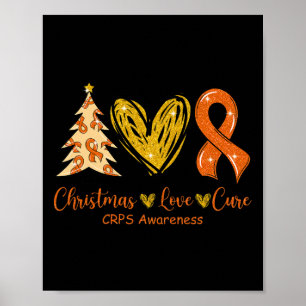 Affiche Christmas Love Cure Orange Ribbon Crps Sensibilisa