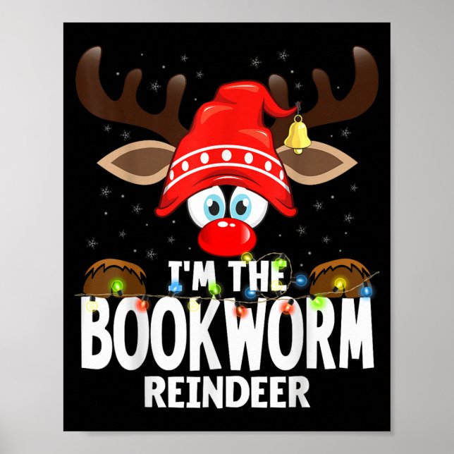 Affiche Christmas Matching I'm The Bookworm Reindeer  (Devant)