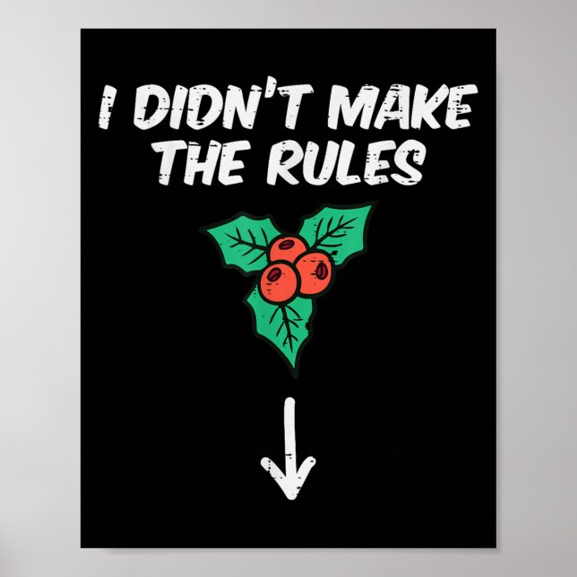 Affiche Christmas Mistletoe I Didnt Make The Rules Xmas Hu (Devant)
