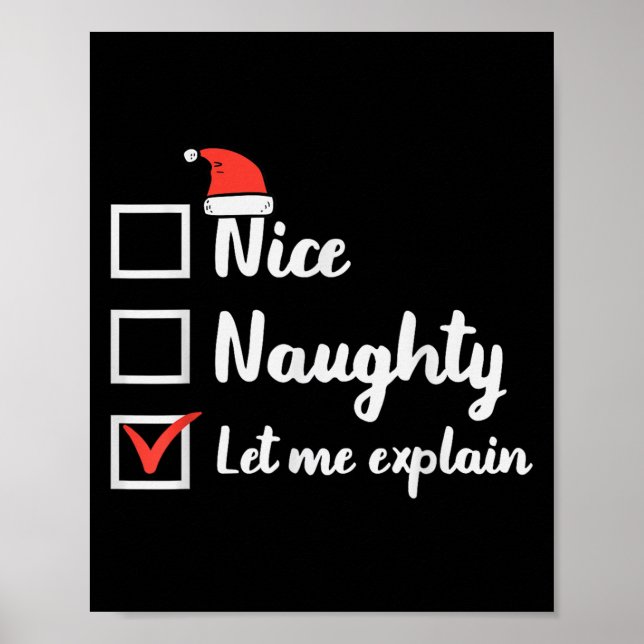 Affiche Christmas Nice Naughty Let Me Explain Funny Xmas M (Devant)
