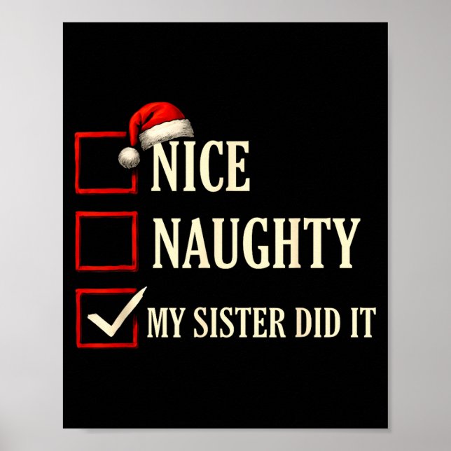 Affiche Christmas Nice Naughty Sister Did It Xmas Family B (Devant)