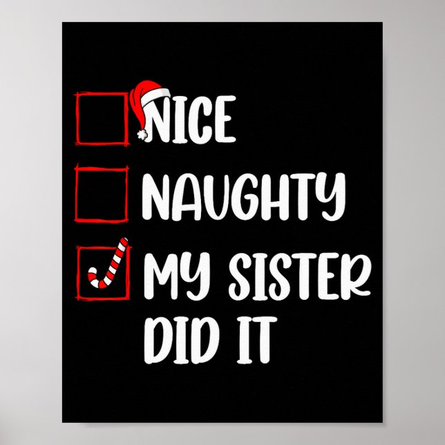 Affiche Christmas Nice Naughty Sister Did It Xmas Family B (Devant)