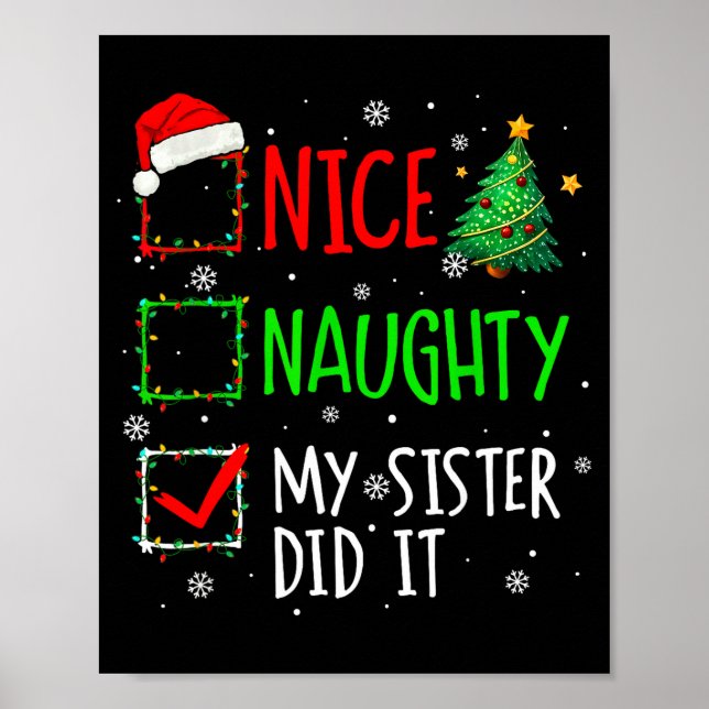 Affiche Christmas Nice Naughty Sister Did It Xmas Family B (Devant)