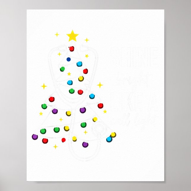 Affiche Christmas Nurse Shine Bright Like A Call Light Xma (Devant)