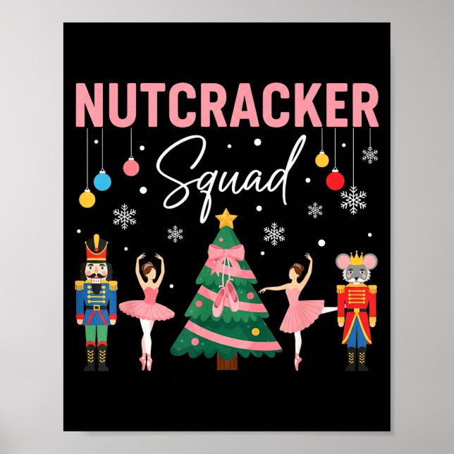Affiche Christmas Nutcracker Squad Ballet Dance Women Kids (Devant)