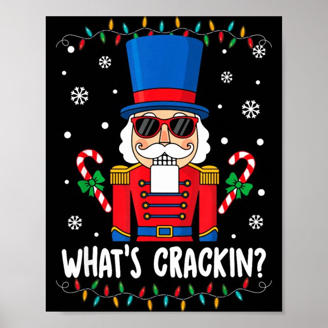 Affiche Christmas Nutcracker Whats Crackin Funny Xmas Men  (Devant)
