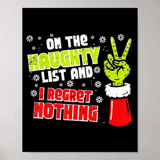 Affiche Christmas On Naughty List Regret Nothing Xmas Men  (Devant)