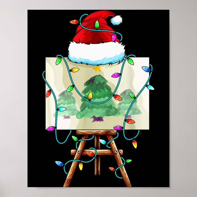 Affiche Christmas Painter Design _ Santa Xmas Paint Artist (Devant)