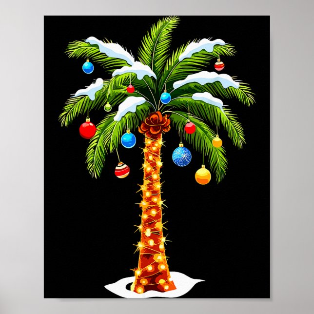 Affiche Christmas Palm Tree Hawaiian Trocal Xmas  (Devant)