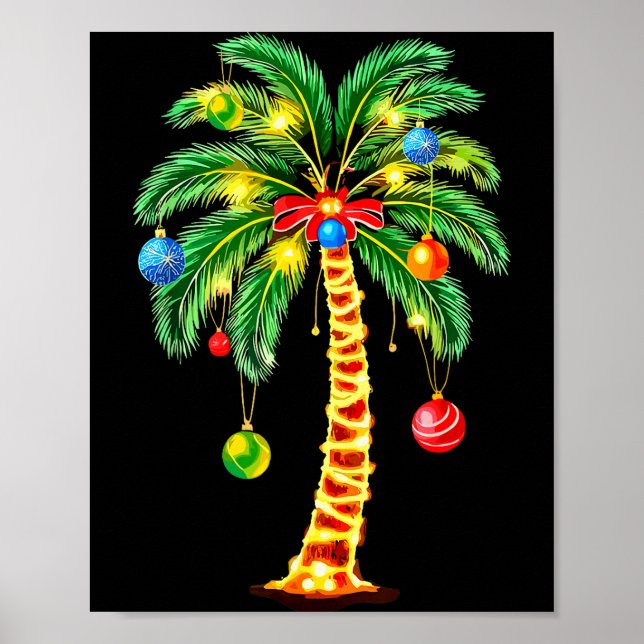 Affiche Christmas Palm Tree Hawaiian Xmas  (Devant)