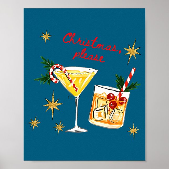 Affiche Christmas Please Retro Festive Tail Xmas Holiday D (Devant)