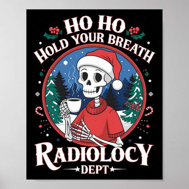 Affiche Christmas Radiology Tech Skeleton Xray Tech Ct Mri (Devant)